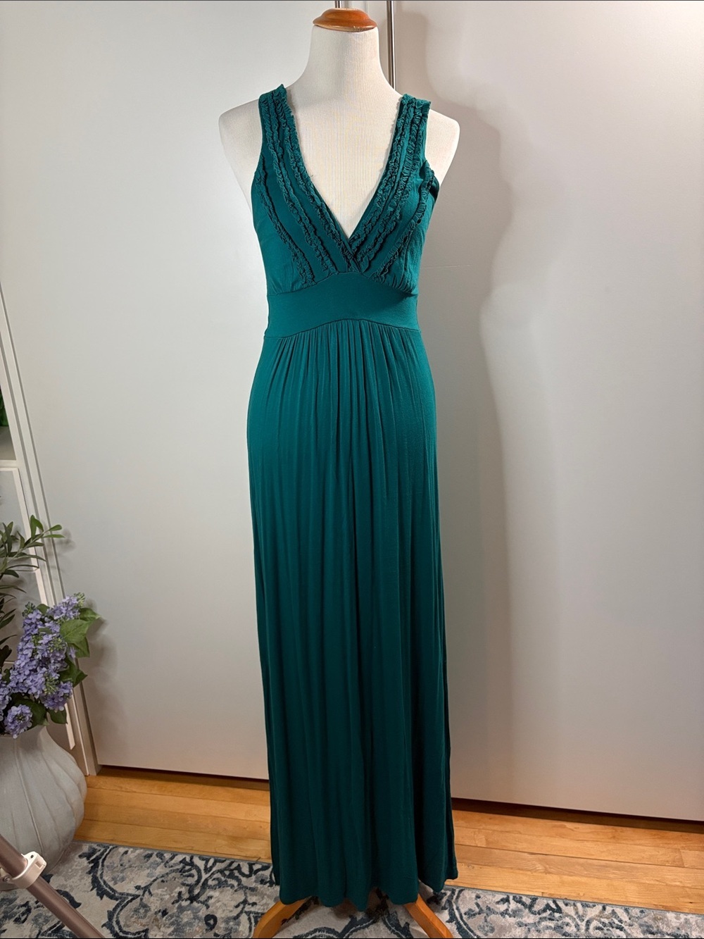 Gilli Teal Sleeveless V-Neck Maxi Dress S